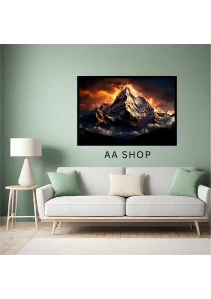 Doğa Manzara Dağ Büyük Boy Renkli Solmaz Kaliteli Baskı Çerçeve Görünümlü Mdf Tablo 70X50CM 92 fiyatları