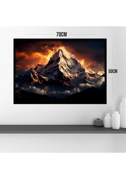Doğa Manzara Dağ Büyük Boy Renkli Solmaz Kaliteli Baskı Çerçeve Görünümlü Mdf Tablo 70X50CM 92 modelleri