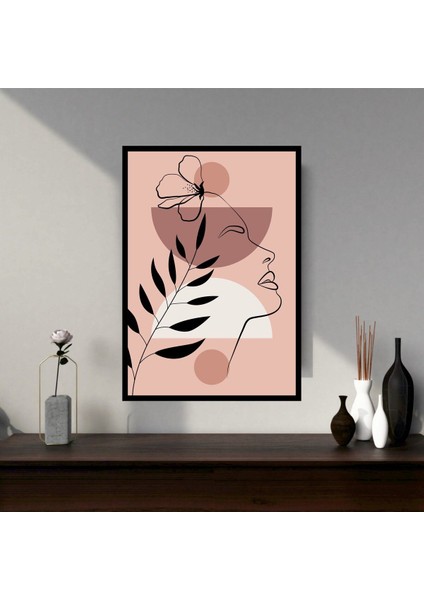 Kadın Çiçek Büyük Boy Renkli Solmaz Kaliteli Baskı Çerçeve Görünümlü Mdf Tablo 70X50CM 17