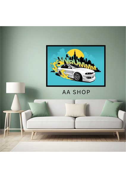 Araba Drift Büyük Boy Renkli Solmaz Kaliteli Baskı Çerçeve Görünümlü Mdf Tablo 70X50CM 260 fiyatları