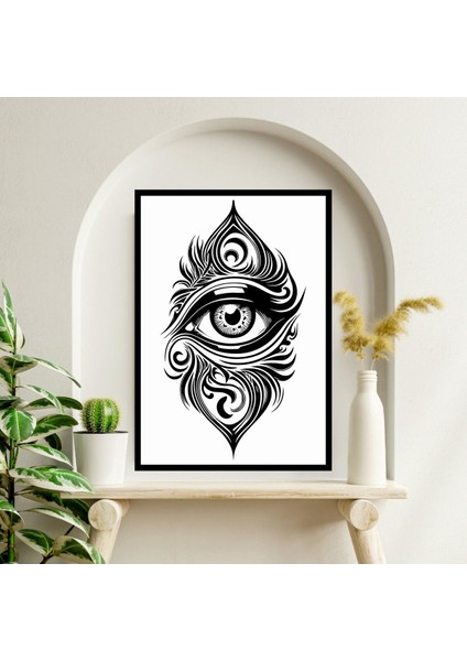 Göz Büyük Boy Renkli Solmaz Kaliteli Baskı Çerçeve Görünümlü Mdf Tablo 70X50CM 242 fiyatları
