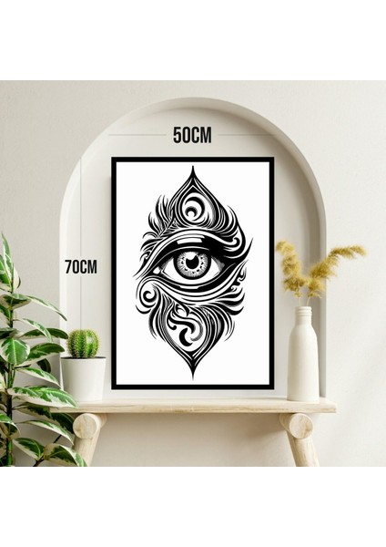 Göz Büyük Boy Renkli Solmaz Kaliteli Baskı Çerçeve Görünümlü Mdf Tablo 70X50CM 242 modelleri