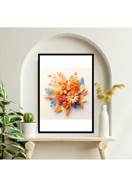Çiçek Büyük Boy Renkli Solmaz Kaliteli Baskı Çerçeve Görünümlü Mdf Tablo 70X50CM 46 fiyatları