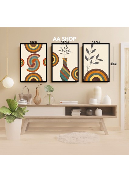 3 Parça Çiçek Yaprak Renkli Solmaz Kaliteli Baskı Çerçeve Görünümlü Mdf Tablo Set 38 modelleri