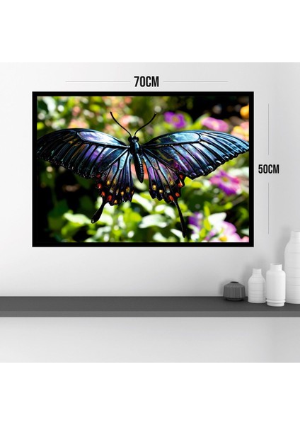 Kelebek Hayvan Büyük Boy Renkli Solmaz Kaliteli Baskı Çerçeve Görünümlü Mdf Tablo 70X50CM 22 modelleri