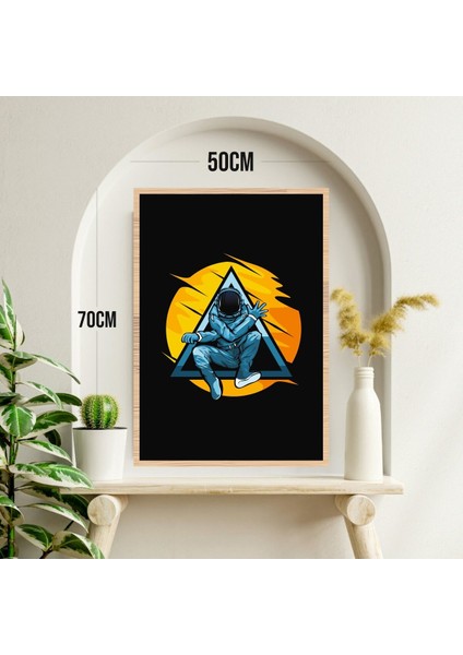 Uzay Astronot Büyük Boy Renkli Solmaz Kaliteli Baskı Çerçeve Görünümlü Mdf Tablo 70X50CM 262 modelleri