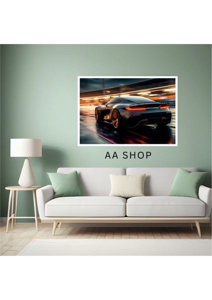 Araba Büyük Boy Renkli Solmaz Kaliteli Baskı Çerçeve Görünümlü Mdf Tablo 70X50CM 170 fiyatları