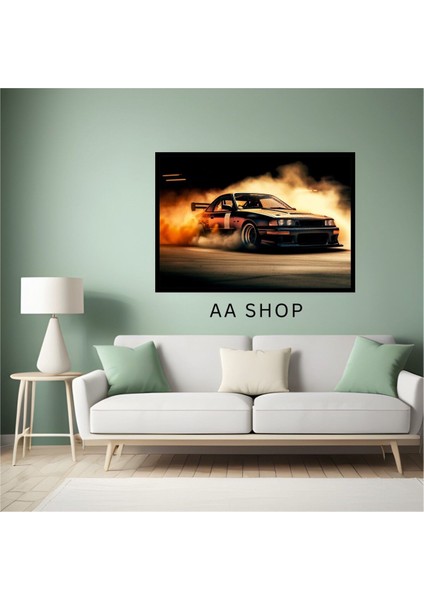 Araba Drift Büyük Boy Renkli Solmaz Kaliteli Baskı Çerçeve Görünümlü Mdf Tablo 70X50CM 171 fiyatları