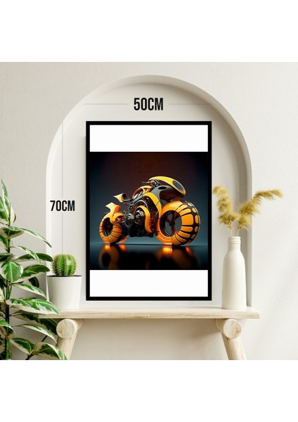 Motor Büyük Boy Renkli Solmaz Kaliteli Baskı Çerçeve Görünümlü Mdf Tablo 70X50CM 130 modelleri