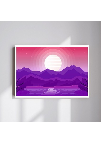 Doğa Manzara Büyük Boy Renkli Solmaz Kaliteli Baskı Çerçeve Görünümlü Mdf Tablo 70X50CM 114