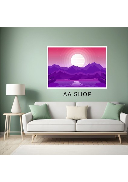 Doğa Manzara Büyük Boy Renkli Solmaz Kaliteli Baskı Çerçeve Görünümlü Mdf Tablo 70X50CM 114 fiyatları