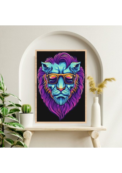Aslan Büyük Boy Renkli Solmaz Kaliteli Baskı Çerçeve Görünümlü Mdf Tablo 70X50CM 203 fiyatları