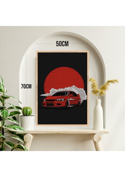 Araba Drift Büyük Boy Renkli Solmaz Kaliteli Baskı Çerçeve Görünümlü Mdf Tablo 70X50CM 255 modelleri