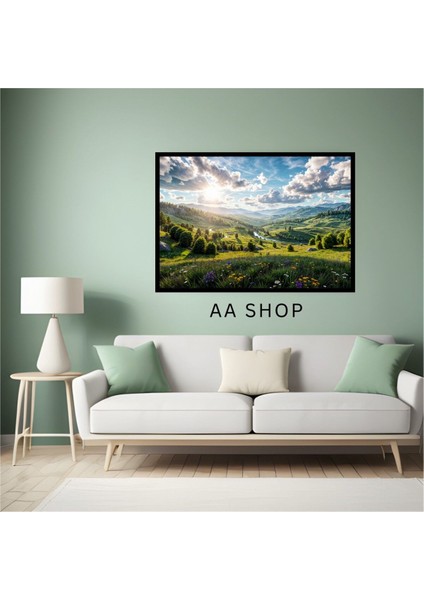 Doğa Manzara Büyük Boy Renkli Solmaz Kaliteli Baskı Çerçeve Görünümlü Mdf Tablo 70X50CM 23 fiyatları