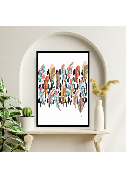 Tüy Büyük Boy Renkli Solmaz Kaliteli Baskı Çerçeve Görünümlü Mdf Tablo 70X50CM 101 fiyatları