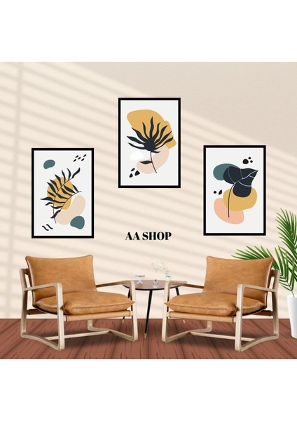 3 Parça Renkli Solmaz Kaliteli Baskı Çerçeve Görünümlü Mdf Tablo Set 41 fiyatları