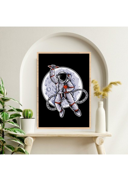 Astronot Uzay Büyük Boy Renkli Solmaz Kaliteli Baskı Çerçeve Görünümlü Mdf Tablo 70X50CM 240 fiyatları