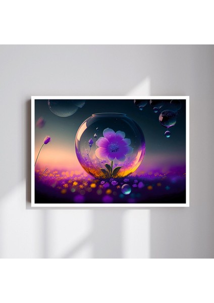 Çiçek Doğa Büyük Boy Renkli Solmaz Kaliteli Baskı Çerçeve Görünümlü Mdf Tablo 70X50CM 128