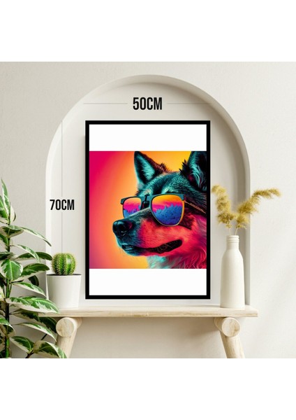 Kurt Köpek Hayvan Büyük Boy Renkli Solmaz Kaliteli Baskı Çerçeve Görünümlü Mdf Tablo 70X50CM 97 modelleri