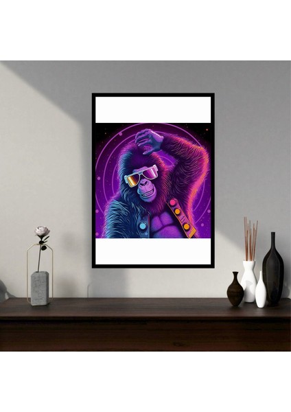 Hayvan Büyük Boy Renkli Solmaz Kaliteli Baskı Çerçeve Görünümlü Mdf Tablo 70X50CM 74