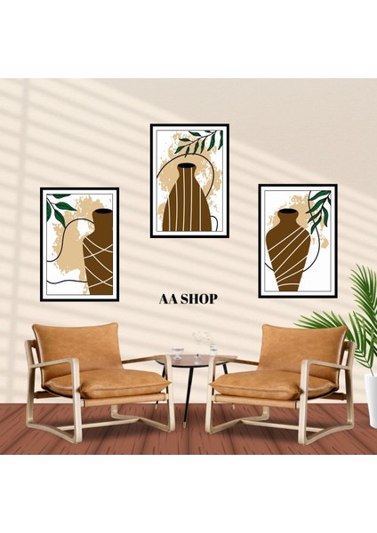 3 Parça Çiçek Yaprak Renkli Solmaz Kaliteli Baskı Çerçeve Görünümlü Mdf Tablo Set 76 fiyatları