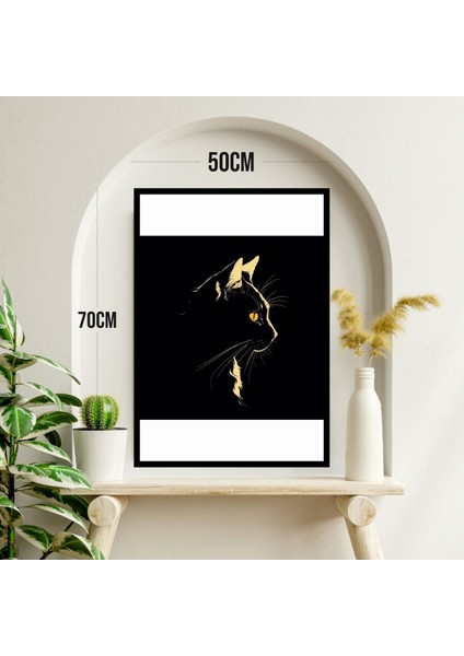Kedi Hayvan Büyük Boy Renkli Solmaz Kaliteli Baskı Çerçeve Görünümlü Mdf Tablo 70X50CM 179 modelleri