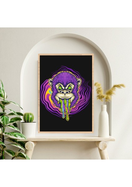 Maymun Hayvan Büyük Boy Renkli Solmaz Kaliteli Baskı Çerçeve Görünümlü Mdf Tablo 70X50CM 249 fiyatları