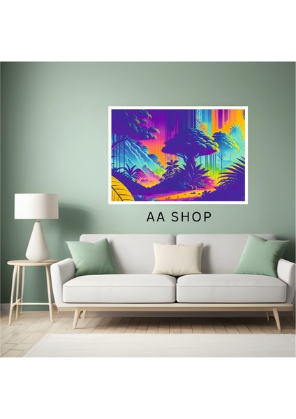 Doğa Manzara Büyük Boy Renkli Solmaz Kaliteli Baskı Çerçeve Görünümlü Mdf Tablo 70X50CM 127 fiyatları