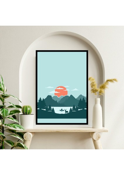 Doğa Manzara Büyük Boy Renkli Solmaz Kaliteli Baskı Çerçeve Görünümlü Mdf Tablo 70X50CM 88 fiyatları