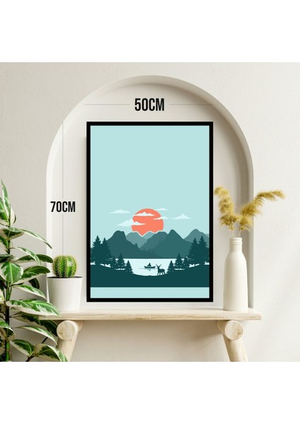 Doğa Manzara Büyük Boy Renkli Solmaz Kaliteli Baskı Çerçeve Görünümlü Mdf Tablo 70X50CM 88 modelleri