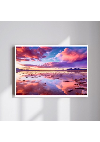 Doğa Manzara Büyük Boy Renkli Solmaz Kaliteli Baskı Çerçeve Görünümlü Mdf Tablo 70X50CM 59