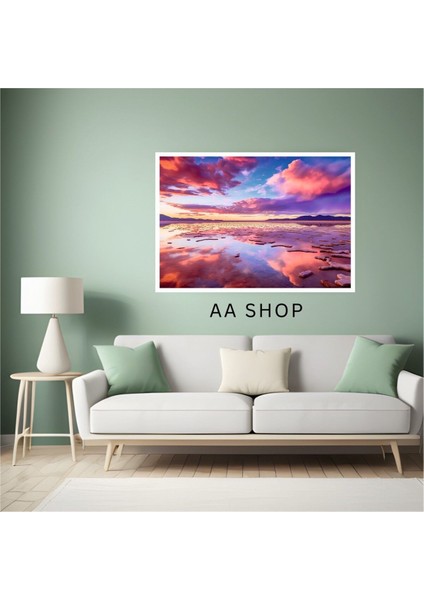 Doğa Manzara Büyük Boy Renkli Solmaz Kaliteli Baskı Çerçeve Görünümlü Mdf Tablo 70X50CM 59 fiyatları