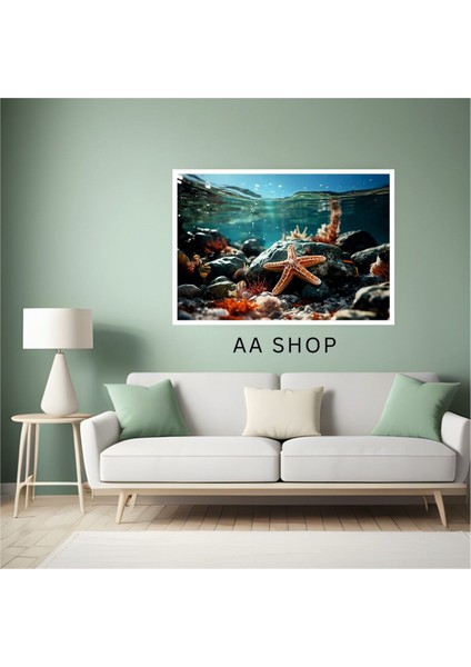 Deniz Manzara Büyük Boy Renkli Solmaz Kaliteli Baskı Çerçeve Görünümlü Mdf Tablo 70X50CM 43 fiyatları