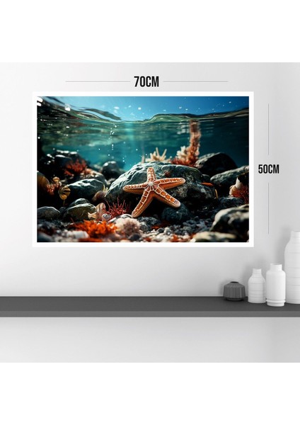 Deniz Manzara Büyük Boy Renkli Solmaz Kaliteli Baskı Çerçeve Görünümlü Mdf Tablo 70X50CM 43 modelleri