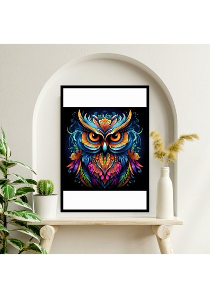 Baykuş Hayvan Büyük Boy Renkli Solmaz Kaliteli Baskı Çerçeve Görünümlü Mdf Tablo 70X50CM 138 fiyatları