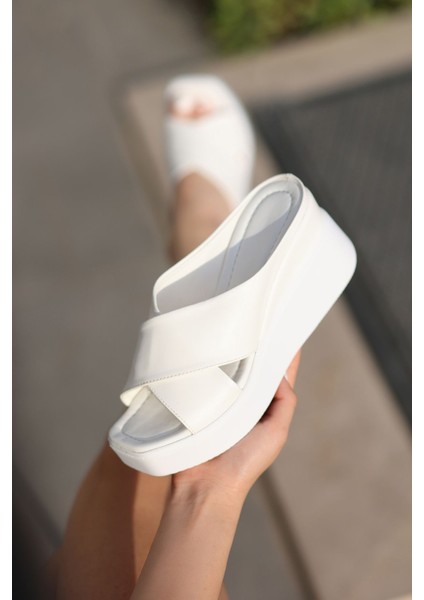 Pampy Dolgu Taban Çapraz Terlik modelleri