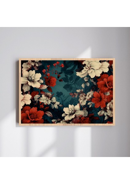Çiçek Büyük Boy Renkli Solmaz Kaliteli Baskı Çerçeve Görünümlü Mdf Tablo 70X50CM 79