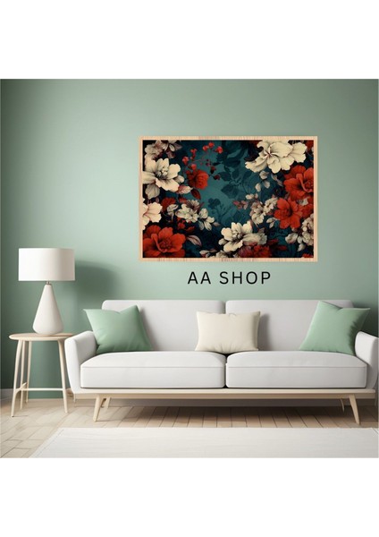 Çiçek Büyük Boy Renkli Solmaz Kaliteli Baskı Çerçeve Görünümlü Mdf Tablo 70X50CM 79 fiyatları