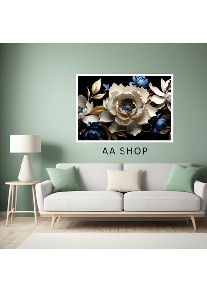 Çiçek Büyük Boy Renkli Solmaz Kaliteli Baskı Çerçeve Görünümlü Mdf Tablo 70X50CM 83 fiyatları