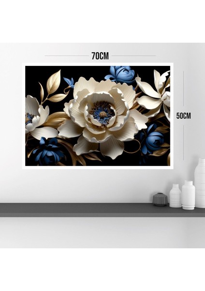 Çiçek Büyük Boy Renkli Solmaz Kaliteli Baskı Çerçeve Görünümlü Mdf Tablo 70X50CM 83 modelleri