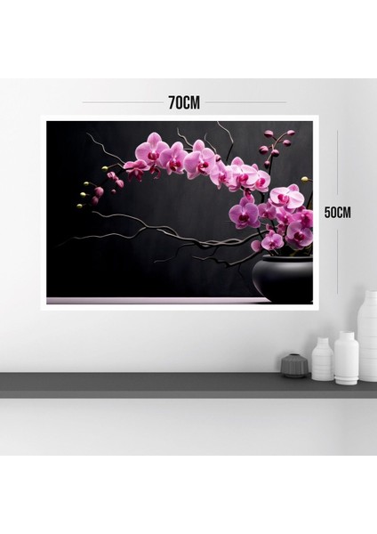 Çiçek Pembe Büyük Boy Renkli Solmaz Kaliteli Baskı Çerçeve Görünümlü Mdf Tablo 70X50CM 103 modelleri