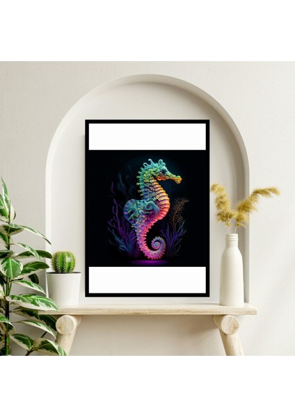 Deniz Atı Hayvan Büyük Boy Renkli Solmaz Kaliteli Baskı Çerçeve Görünümlü Mdf Tablo 70X50CM 71 fiyatları