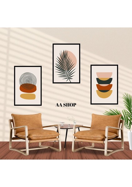 3 Parça Çiçek Yaprak Renkli Solmaz Kaliteli Baskı Çerçeve Görünümlü Mdf Tablo Set 14 fiyatları