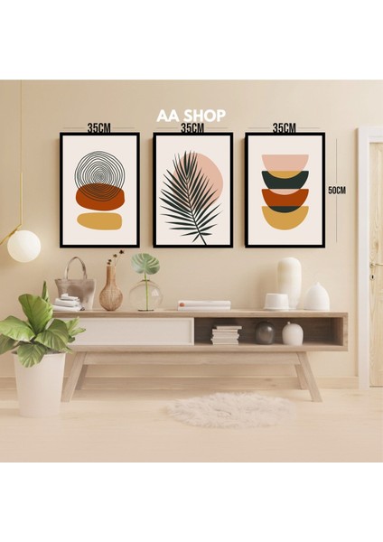 3 Parça Çiçek Yaprak Renkli Solmaz Kaliteli Baskı Çerçeve Görünümlü Mdf Tablo Set 14 modelleri