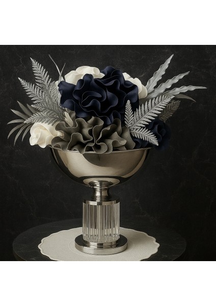 Yapay Çiçek Ortası Cam Fanus Ayaklı Vazo fiyatları