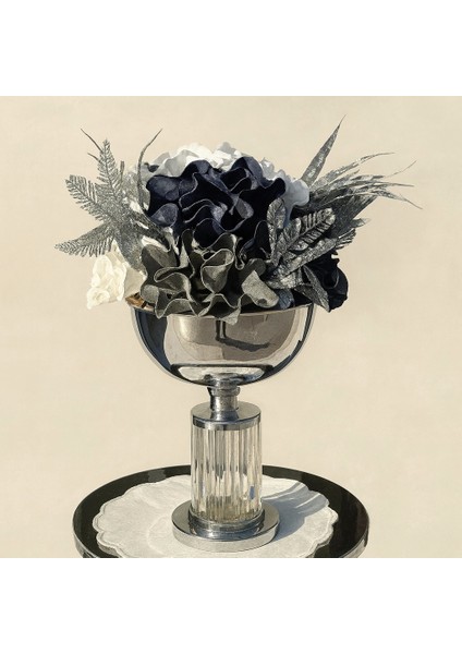 Yapay Çiçek Ortası Cam Fanus Ayaklı Vazo modelleri