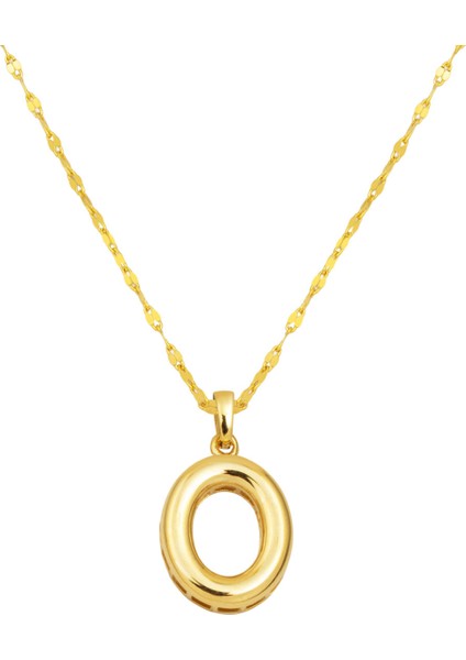 14 Ayar Altın Balon O Harfi Kolye