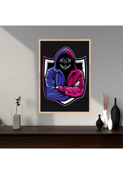 Gamer Büyük Boy Renkli Solmaz Kaliteli Baskı Çerçeve Görünümlü Mdf Tablo 70X50CM 233