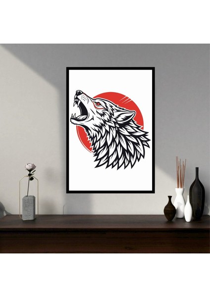 Kurt Hayvan Büyük Boy Renkli Solmaz Kaliteli Baskı Çerçeve Görünümlü Mdf Tablo 70X50CM 238