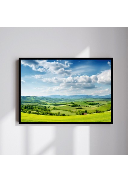 Doğa Manzara Büyük Boy Renkli Solmaz Kaliteli Baskı Çerçeve Görünümlü Mdf Tablo 70X50CM 34